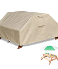Kids Picnic Table Cover Weatherproof And Waterproof 40x40x21 Inches UV Resistant Shield on sand and water activity table.