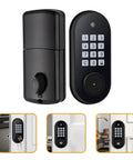 Electronic Keypad Deadbolt Door Lock With Automatic Front Door Locking And Keyless Entry Design Featuring Anti Peep Virtual Passwords for secure entry.