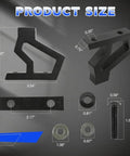 Beefed Up High Lift Jack Hood Mount For Jeep Wrangler JK 2007 To 2018 Off Road Jack Bracket Kit Black Lightweight Aluminum Alloy 1 Pair Replaces 11586.04 with detailed component dimensions