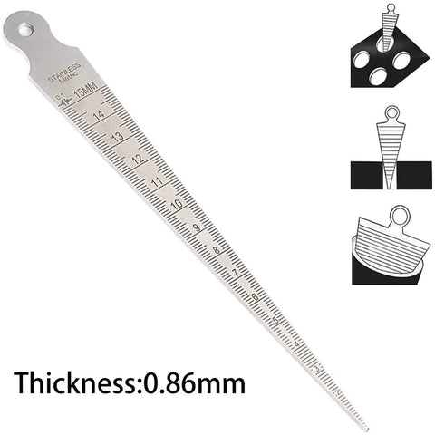 Stainless Steel Taper Gauge 1-15mm and 1/32-5/8 Inch Welding Gauge For Inch And Metric Feeler Gap Measurements 0.1mm Accuracy