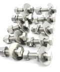 Heavy Duty Stainless Steel Hex Head Screws Bolts Set 1/4-20 X 1-1/2 Fully Threaded With Nuts Flat And Lock Washers 18-8 304 Stainless Includes 10 Sets