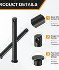 4 Pack M8x75mm Single Hole Clevis Pins Black Steel Heavy Duty Quick Release Fasteners For Farm Equipment Aviation Gear Construction And DIY Projects Built For Fast Assembly Hinges Lifting And Rigging Jobs, black steel detail