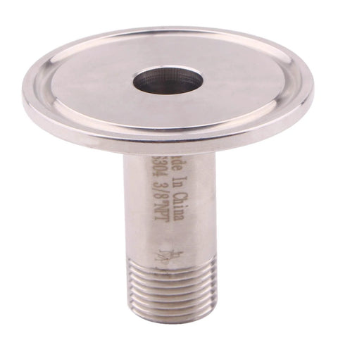 DERNORD sanitary stainless steel male-threaded pipe fitting with tri-clamp ferrule, 1.5 in OD, 3/8 in NPT