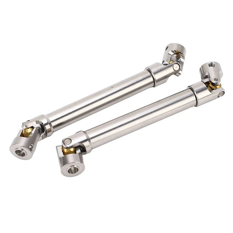 Two Pack Stainless Steel M4 RC Drive Shafts For One Tenth Scale Crawler Upgrades Universal Round Brass Ball Joint Beefed Up Low Noise High Torque
