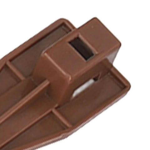Close-up of brown heavy duty plastic center mount drawer slide, part of Ten Sets Heavy Duty Plastic Center Mount Drawer Slides With Smooth As Butter Runners Quick Install Hardware For Furniture Restoration Upgrade And Repair Gonna Work Like A Charm.
