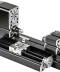 Mini Benchtop Wood Lathe Machine 20000 RPM precision turning tool with steel chassis for DIY crafts and school projects.
