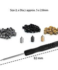 Sweet Sixty Piece Metal Cross Slot Screw Pack With Nifty Screwdriver For Belt Buckles Wallets And Bags Metric Hardware Set with screws and driver