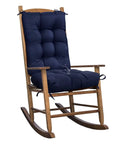 Indoor Outdoor Rocking Chair Cushion Navy Blue Waterproof High Back Pad For Lounger And Recliner Patio Chair Pad With Non Slip Ties installed
