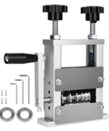 Precision Wire Stripper Machine With Drill Attachment And Manual Crank Options For Electrical Work Durable Alloy Steel Construction versatile tool with adjustable knobs and crank handle.