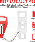 Portable Door Lock Additional Privacy And Safety Ideal For Home Hotel Apartment Airbnb Red Travel Ready On The Go Easy To Install