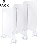 Heavy Duty Acrylic Desk Sneeze Guard 24 By 36 Inches Tabletop Shield With Transaction Window Clear Protective Barrier For Office Retail Restaurant School And Front Desk 3 Pack