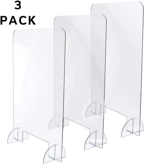 Heavy Duty Acrylic Desk Sneeze Guard 24 By 36 Inches Tabletop Shield With Transaction Window Clear Protective Barrier For Office Retail Restaurant School And Front Desk 3 Pack