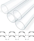 Clear Polycarbonate Dust Collection Pipe 4 Inch By 36 Inch With Stainless Steel Hangers 4 Pack Rigid Tubing Heavy Duty U Bracket for Woodworking