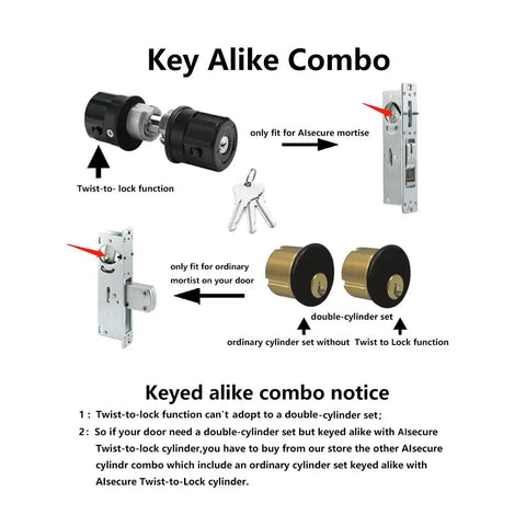 Commercial Mortise Door Lock Set With Hook Swing Deadbolt And Solid Brass Cylinder, Keyed Alike, Matte Black Details