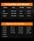Drop In Electric Fuel Pump Assembly compatibility table for 1998-2000 Yukon, Tahoe, and 1999-2000 Escalade V8 5.7L engines