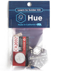 Learn To Solder Starter Kit For Beginners With RGB LED Practice Board and lithium battery in packaging