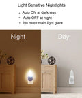 Multicolor LED Night Light Set 4 Pack With Bubble Pattern And Dusk To Dawn Sensor in room demonstrating day-night function