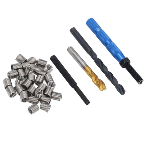 Complete Pro Grade M8 Thread Repair Insert Kit With 34 Pieces In 304 Stainless Steel For Metric Threads M8 X 1.25 2D Inserts