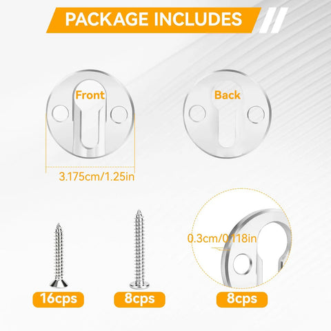8 Piece Newel Post Fastener Hardware Kit With Aluminum Sliders And 304 Stainless Steel Fixing Screws For Stair Railings, No Fuss Easy Install Mounting System For Quick Home Improvement, 3.175cm slider
