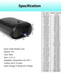 Large Capacity Foldable Water Storage Bladder for Garden and Emergency Use, heavy duty PVC tank with spigots, black, size specifications