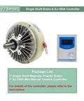 Heavy Duty Hollow Shaft Magnetic Powder Brake DC 24V 1400 RPM 6 to 400 Nm Torque Controller Kit With SJ180A 25 Nm