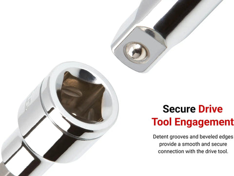 Beefy 3/8 Inch Drive T30 Torx Bit Socket With S2 Steel Bit Press-Fit For A Permanent Slippage-Free Connection No Cam-Out High Torque Fit Precision Machined 6-Lobe Torx For Auto And DIY Projects Model SHB14230 showing beveled edges and detent grooves for secure tool engagement.