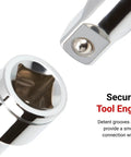 Close-up of Hex Bit from Half Inch Drive Hex Bit Socket Set With Case, 24-Piece Kit, showing secure tool connection.