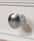 Top Shelf Brushed Nickel Cabinet Knobs, Fresh Silver Drawer Pulls, Solid Zinc Alloy Hardware, Rust Resistant 5 Pack With No Sweat Setup For Dressers And Cupboards close-up view