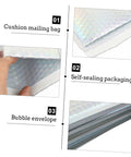 Colorful Bubble Mailer Bags 15 By 20 Cm Plus 4 Cm Waterproof Padded Envelopes Self Seal For Secure Shipping And Packaging Supplies Great For Small Business Etsy And Ebay Listings With Moisture Resistant Bubble Protection image showing close-up of padded texture and self-sealing flap.