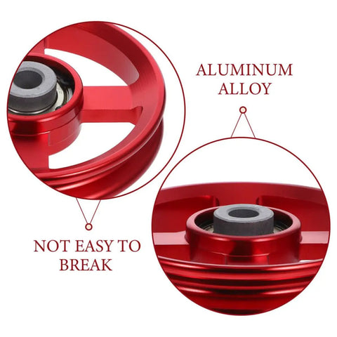 Beefy Heavy Duty Aluminum Pulley Wheels For Gym Equipment Replacement Cable System, close-up on durable red aluminum alloy