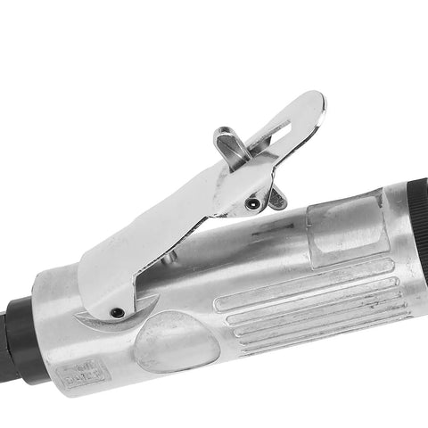 Close-up of the adjustable airflow lever on the Real Deal Heavy Duty Air Die Grinder With Adjustable Speed Regulator 1/4 Inch Arbor