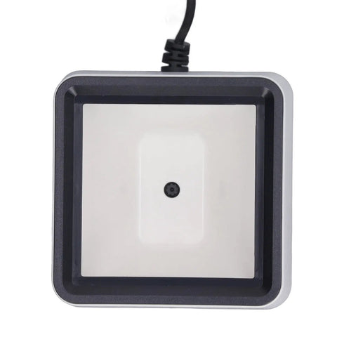 Top view of Plug And Play 2D Barcode Scanner For Desktop POS And Retail, Fast Response Barcode Reader For Business Transactions.