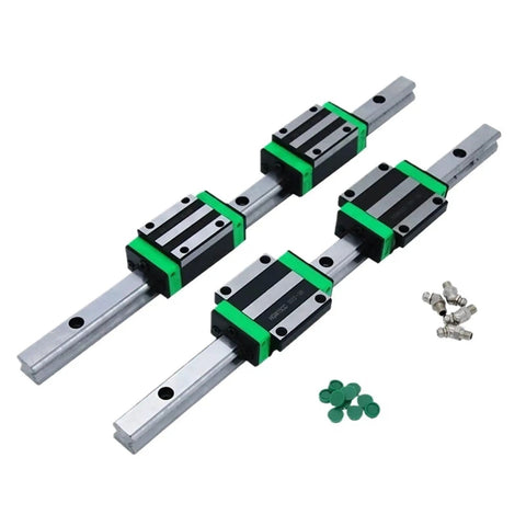 SFU3205 C7 Ball Screw With Nut And HGR30 Linear Rails Plus HGW30CC Slider Blocks For Engraving Machines showing linear rails and slider blocks.