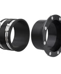 4 Inch Magnetic Dust Collection Connector With Reinforced Flex Cuff Quick Swap Adapter For Shop Gear and Portable Dust Vacs Snap Lock Clamp Free Design, showing rubber cuffs and clamps.