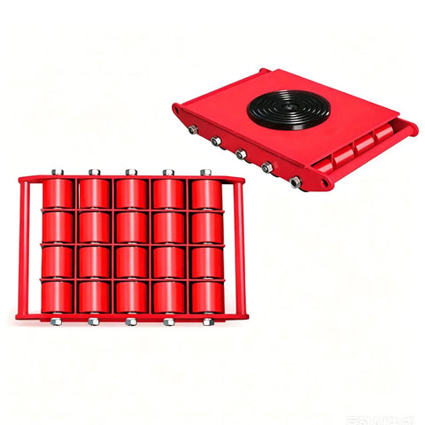 Heavy Duty Machine Skate Dolly Set For Effortless Equipment Transport, 30 Ton Capacity, 4 Pack, steel frame, PU-coated wheels