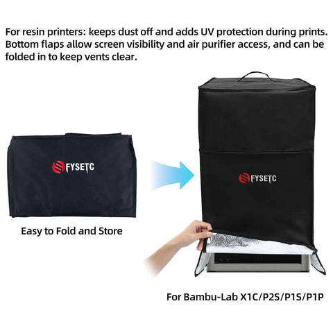 Collapsible Printer Enclosure For Bambu Lab X1 Series And Similar Sized FDM And Resin 3D Printers, Easy Fold and Install