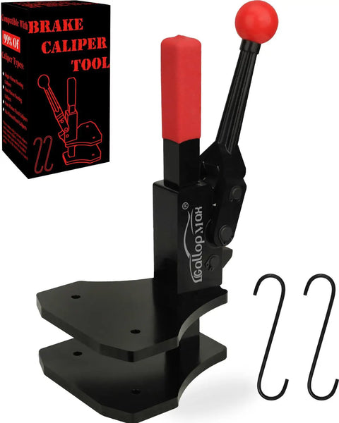 Heavy Duty Brake Caliper Compression Tool With Trapezoidal Push Plate for 1 2 4 6 piston calipers shown with packaging