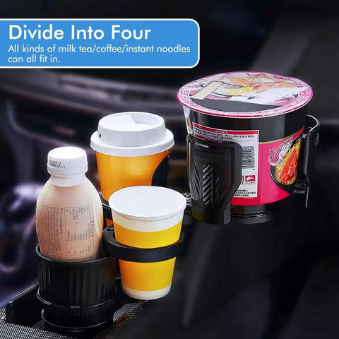 Game Changing 4 In 1 Center Console Extender Fits Tesla Cybertruck Multi Slot Drink Holder with multiple drink containers.