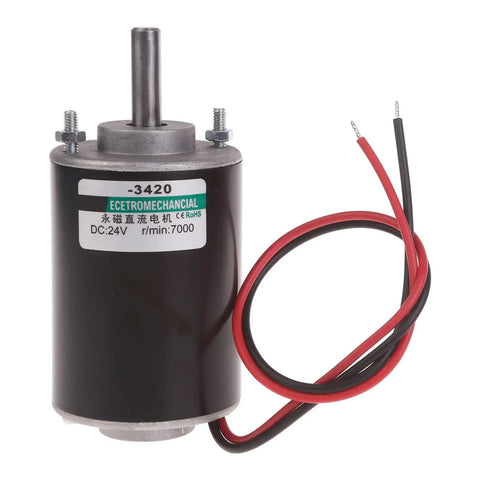 Industrial Grade 30W High Speed Permanent Magnet Motor With Reversible CWCCW Gear For Diy Candy Floss Machines And Small Cutting Tables, 24V motor with red and black wires.