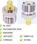 PL259 To SMA Female And SO239 To SMA CB Antenna Adapters Set, Pure copper construction, 50 ohm impedance, gold-plated connectors