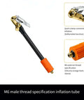 Heavy Duty Air Pump Hose Connector With Locking Air Chuck For Std Tire Valves And Fine Thread Tire Inflator Hose Adapter, M6