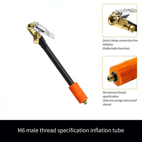 Heavy Duty Air Pump Hose Connector With Locking Air Chuck For Std Tire Valves And Fine Thread Tire Inflator Hose Adapter, M6