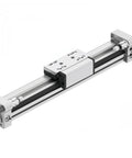 Linear actuator with a sliding block on metal rods, industrial equipment for precision control systems in rugged environments