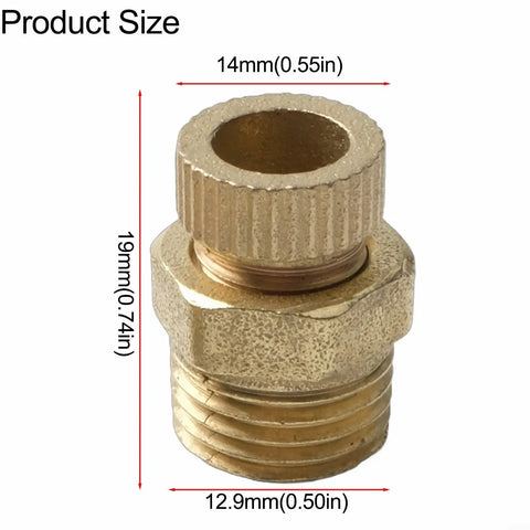 Heavy Duty Set Of Four Brass Drain Screws For Air Compressor Tanks And Compact Pumps Built Like A Tank with size dimensions.