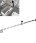 Adjustable stainless steel boat hatch window support rod with locking knob and mounting brackets for marine ventilation