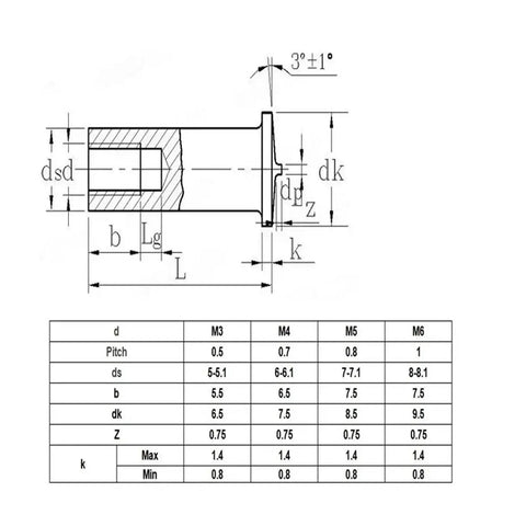 Diagram of Pro Grade Stainless Steel Welding Studs and Hella Tough Standoff Pins for PCB LED Electronics dimensions and specifications.