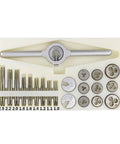 Premium 31 Piece Metric Tap And Die Set M1.0 To M2.5 High Speed Steel Hand Thread Tools For Precision Machining Jobs And DIY Projects With Screw Taps Plus Thread Dies For Heavy Duty Use, 31-piece HSS set with handle and metric dies