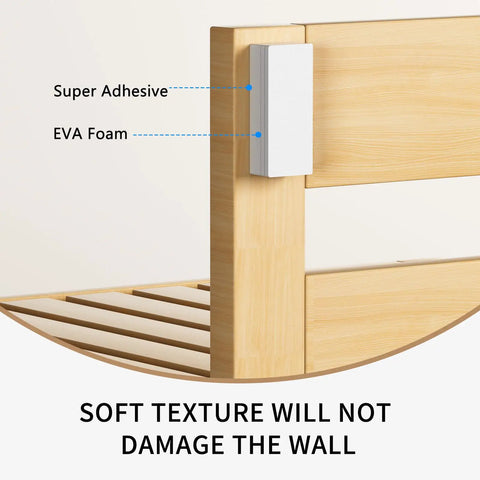 Headboard Wall Protectors And Anti Vibration Pads For Beds And Furniture, EVA Foam Cushions, attached to wooden frame