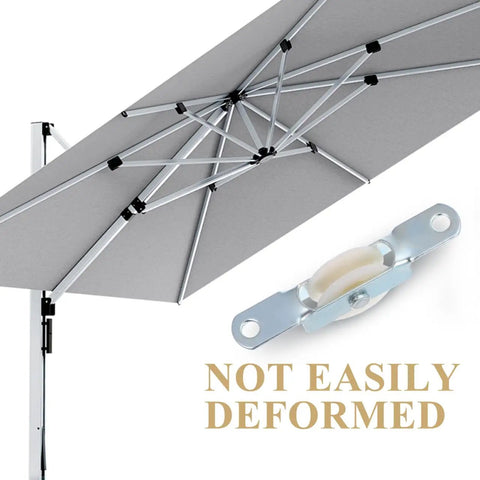 4 Pack Patio Umbrella Pulley Replacement Parts Kit, Sliding Pulley Bracket Set, Parasol Rope Wheels And Attachment Holder For Garden Use, Easy Repair For Smooth Operation And Long Lasting Function