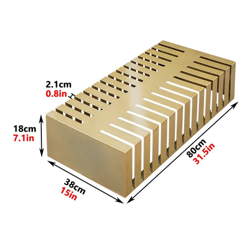 Heavy Duty Tile Display Stand With 28 Deep Sample Slots Built Like A Tank For Flooring Contractors Showroom Ready Gold Steel Rack dimensions shown